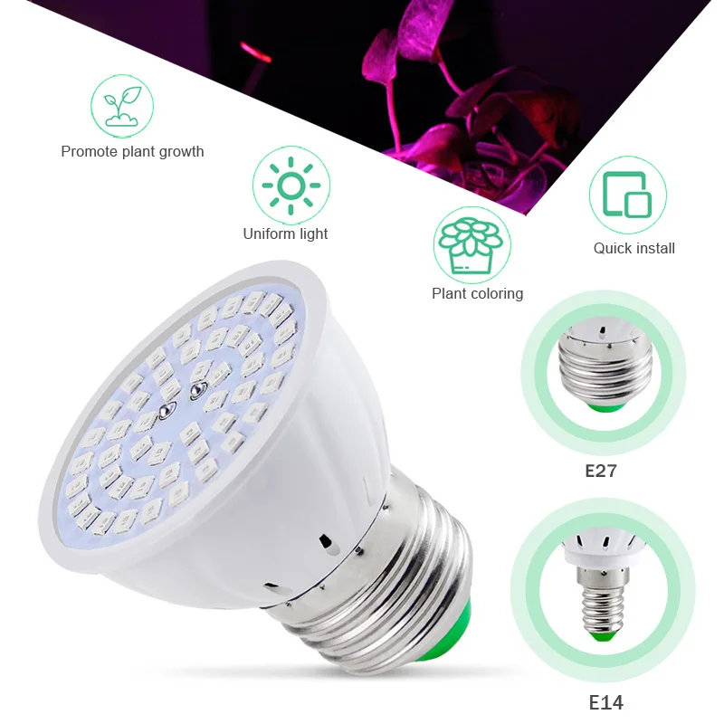 Phyto Led Hydroponic Growth Light E27 Led Grow Bulb MR16 Full Spectrum 220V UV Lamp Plant E14 Flower Seedling Plant growth tent