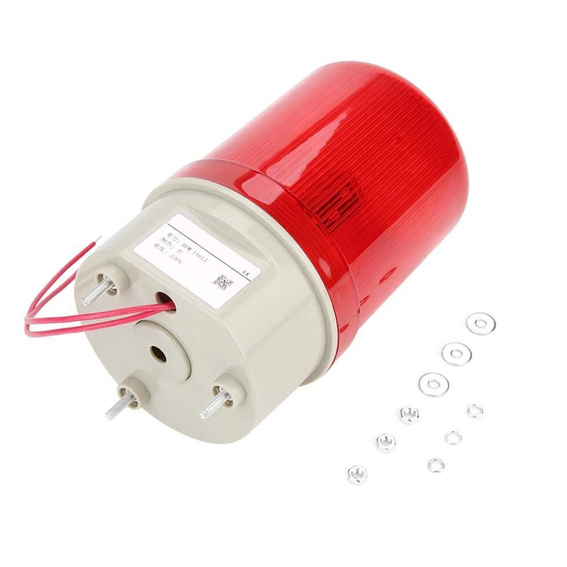 New-industrial blikání řádný alarm lehký, BEM-1101J 220V červená LED upozornění světel acousto-optic alarm systém rotujícího lehký objevit se