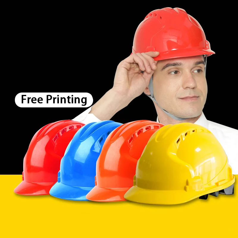 Safety Helmet Hard Hat Construction Engineer Working Protective ABS Cap Multicolor Options Can Print Logo