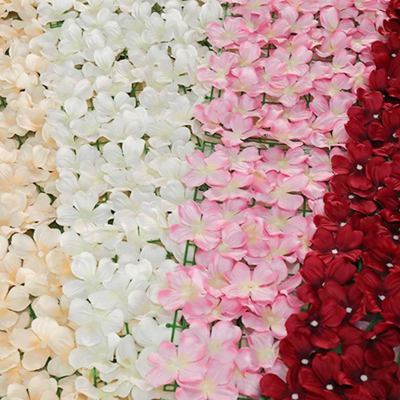 10PCS Artificial Hydrangea Screening Roll Flower Fencing Trellis Panel Private Balcony Garden Decoration Fence Net Screen