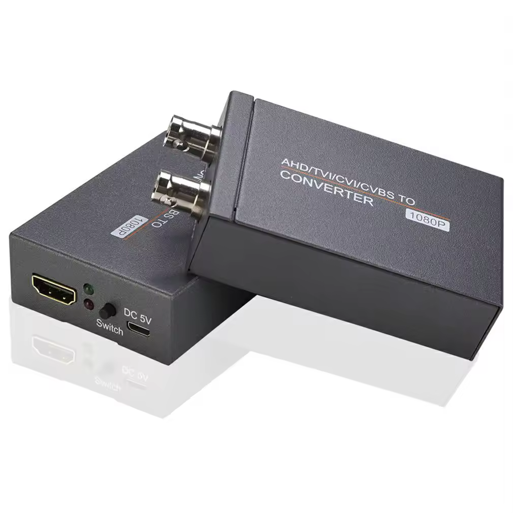 Adaptador convertidor AHD/TVI/CVI/CVBS a HDMI Adaptador convertidor de vídeo Full HD 4K para convertir anillo de cinturón