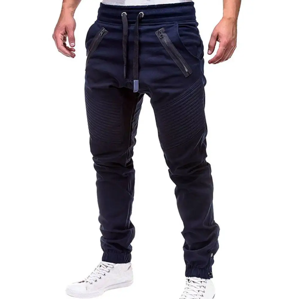 Calças de carga dos homens Joggers Casual Moletom Fino Sólido Masculino Calças Multi-bolso Homens Sportswear Harem Lápis Calças M-4XL