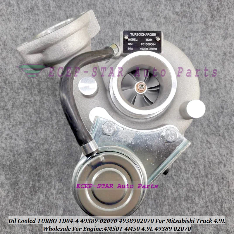 uu Oil Cooled TURBO TD04-4 49389-02070 49389 02070 4938902070 Turbocharger For Mitsubishi Truck 4M50T 4M50 4.9L