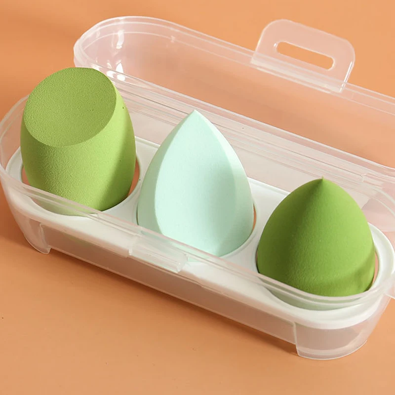 3pcs/set Water Drop Shape Cosmetic Puff Makeup Sponge with Box Blending Face Liquid Foundation Cream Powder Puff Make Up Tools