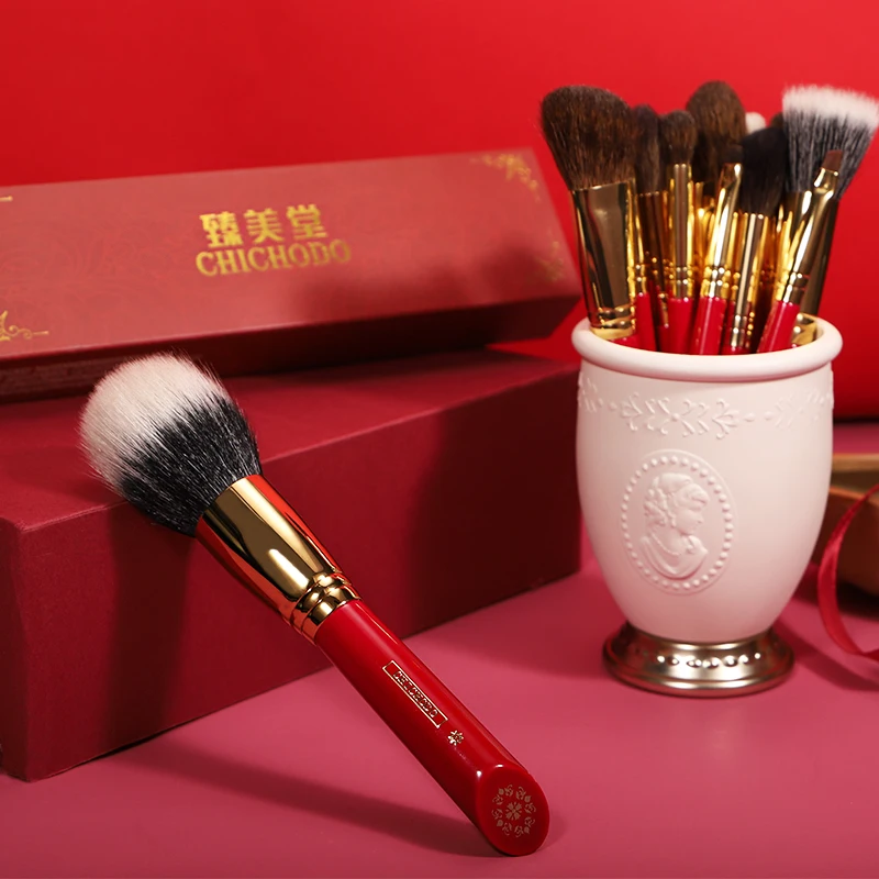 CHICHODO Makeup Brush-Luxurious Red Rose Series 20PCS Animal Hair Brushes Set-Cosmetic Brush-Makeup Tool-Natural Hair Beauty Pen