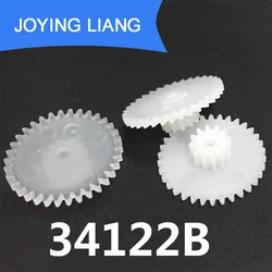 34122A 34122B 34122.5A 34122.5B 0.5M Plastic Spur Gear OD 18mm 34 Teeth + 12 Teeth 2mm Tight 2.5MM Loose Fiting Gears 10pcs/lot