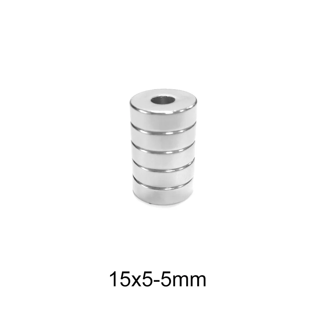 5~50PCS 15x5-5 MM Disc Powerful Magnets 15*5 mm Hole 5 mm Permanent Neodymium Magnet 15x5-5mm Countersunk Round Magnet 15*5-5