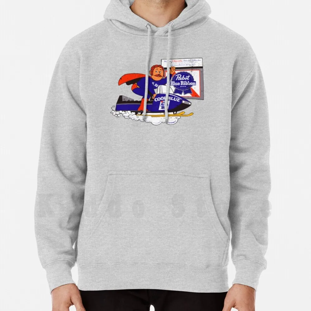 Pabst Snowmobile ( 70s Distressed ) Hoodies Long Sleeve Pabst Blue Ribbon Beer Drink Adult Drunk Snowmobile