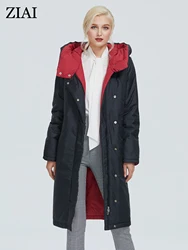 ZIAI 2022 Winter Jacket Women over Size Hood Zipper parka Long Warm and Thick female coat fashion top brand hotsale stock AT6703