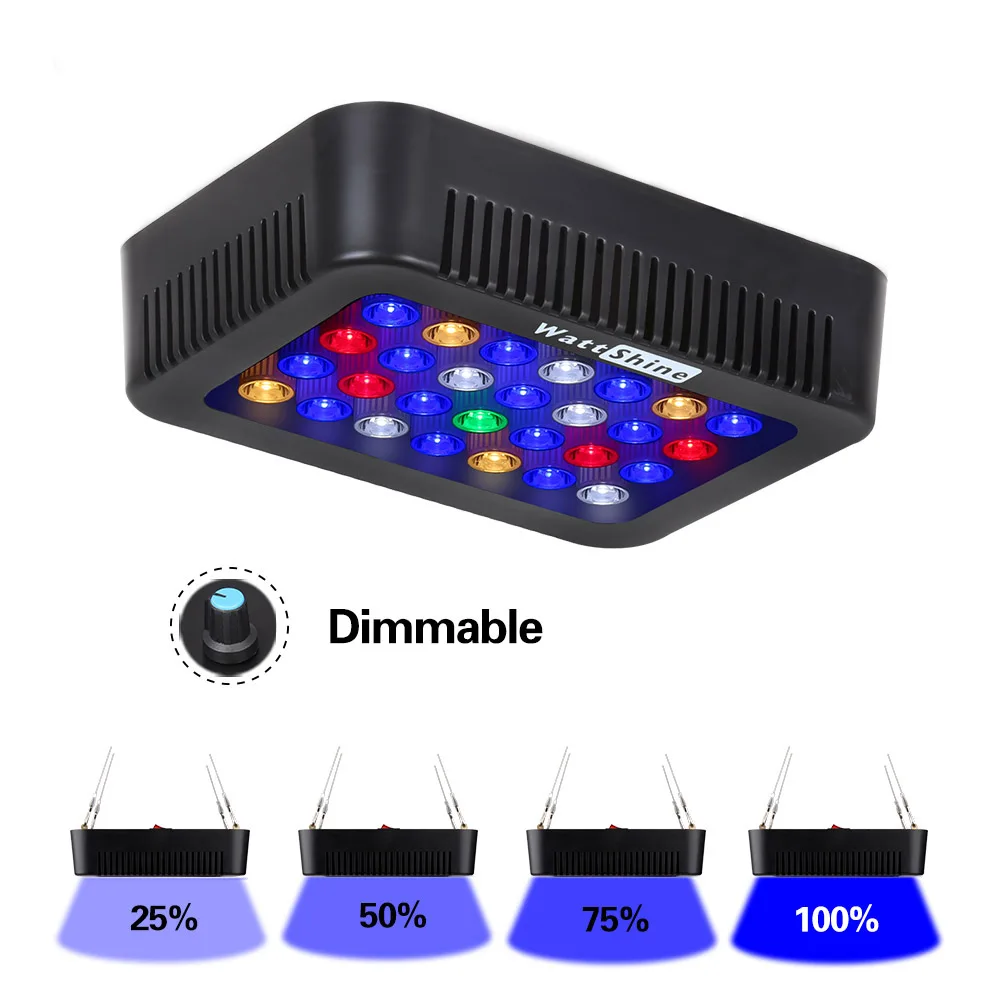 Dimmable LED Fish Tank Light Luzes do aquário, Dimmer Coral Lamp, Fishbowl Marine Reef, Aquários Acessórios de iluminação, 140W, 180W