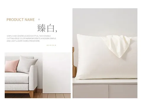 60S High Quality Egyptian Cotton Pillow Case Solid Color Home Hotel Bedding Pillow Cover Brief Style Pillowcase