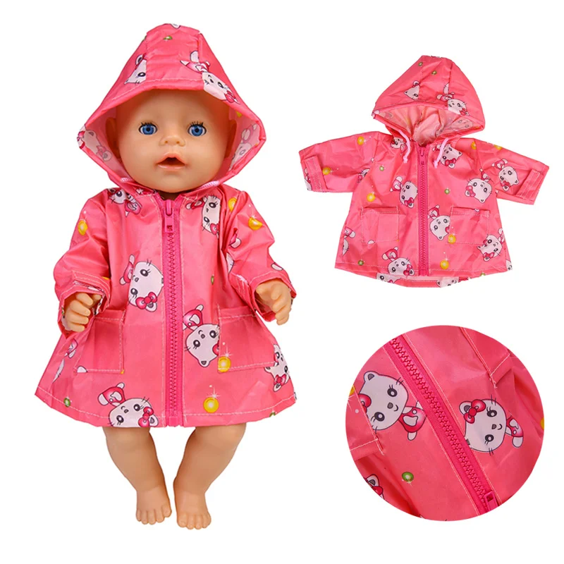 Dolls Clothes 43cm Baby Born Outfits Raincoat Humanoid 17 Inch Doll Accessories Costume Waterproof Clothing Wear Festiival Gift