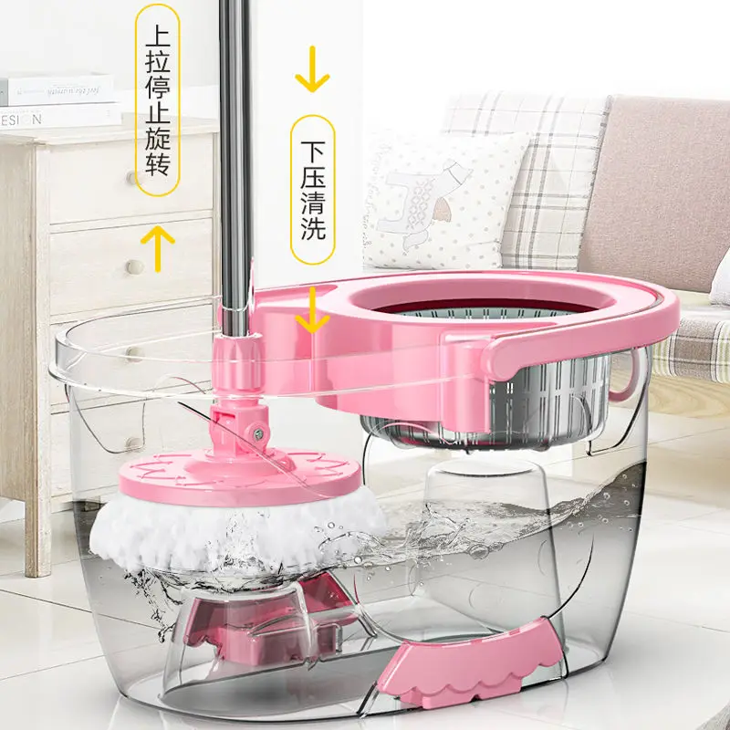 TAKARA TOMY Hello Kitty Home Rotating Mop Mop Bucket Free Foot Step on Magic Mop Free Hand Washing Lazy Mop