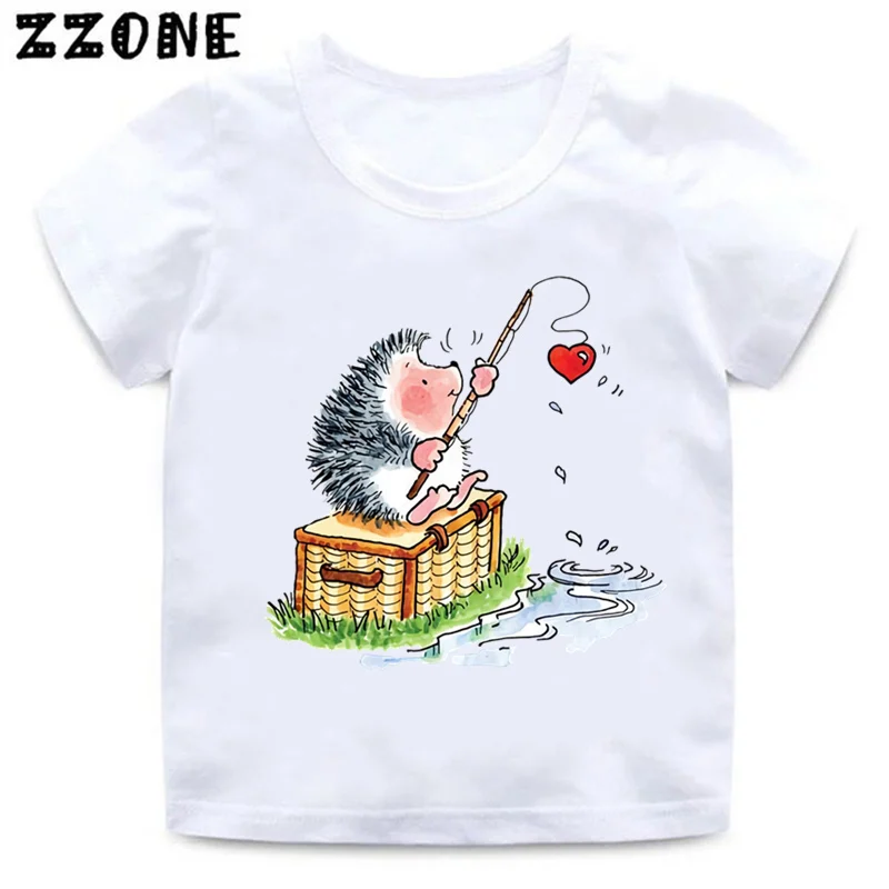 Cute Hedgehog Animal Cartoon Kids T-Shirts Funny Baby Boys Funny T shirt Children Summer Short Sleeve Tops Girls Clothes,HKP2307