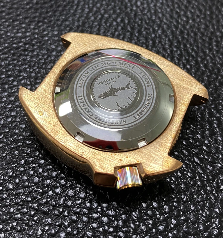 Heimdallr Watch Parts Sapphire Crystal 45mm CUSN8 Bronze Turtle Watch Case Fit NH35/NH36 Automatic Movement