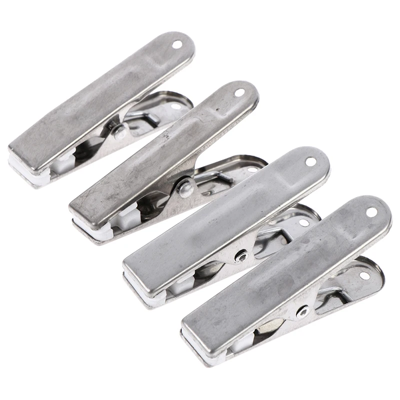 4Pcs/Set Clothes Clips Stainless Steel Clothespin Hanging Pins Clamps Home Pegs Laundry Underwear Pegs