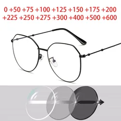 Metal Irregular Polygon Reading Eyeglasses Women Men Prescription Spectacles Eyewear +0.5 +0.75 +1 +1.25 +1.5 +2 +2.5 +3 +3.5 +4