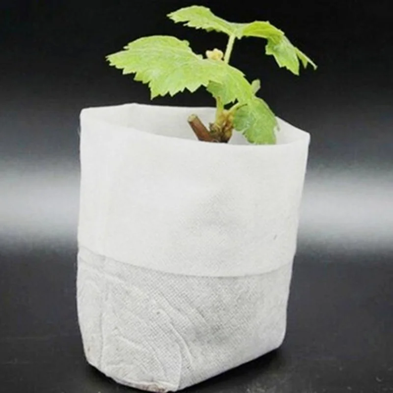 100pcs 8x10cm seedling raising bag Biodegradable Nonwoven Fabric Nursery Pouch Plant pots Grow Bags planter Gardening supplies