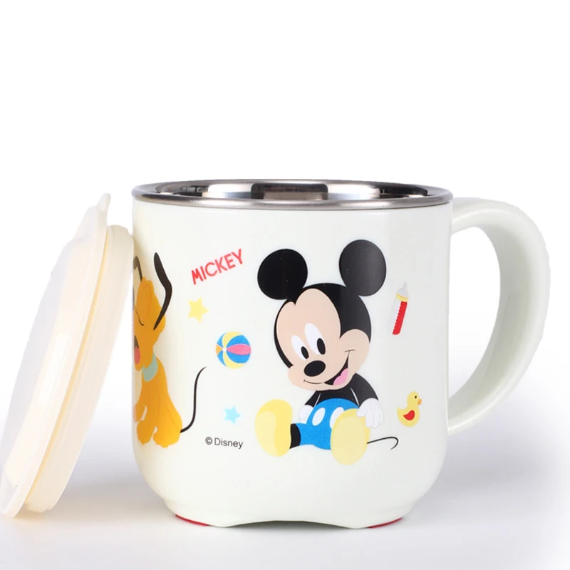 Disney Cartoon 3D Milk Cup Mickey Frozen 300ML Creative Drink Water Drinkware Juice Cup Mickey Stainless Steel Mugs For Children