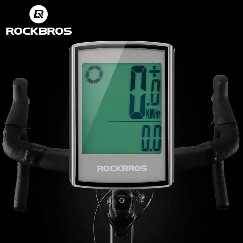 ROCKBROS Waterproof Bicycle Computer LCD Backlight Stopwatch Wireless Cycling Bike Computer Speedometer Odometer MTB Accessories