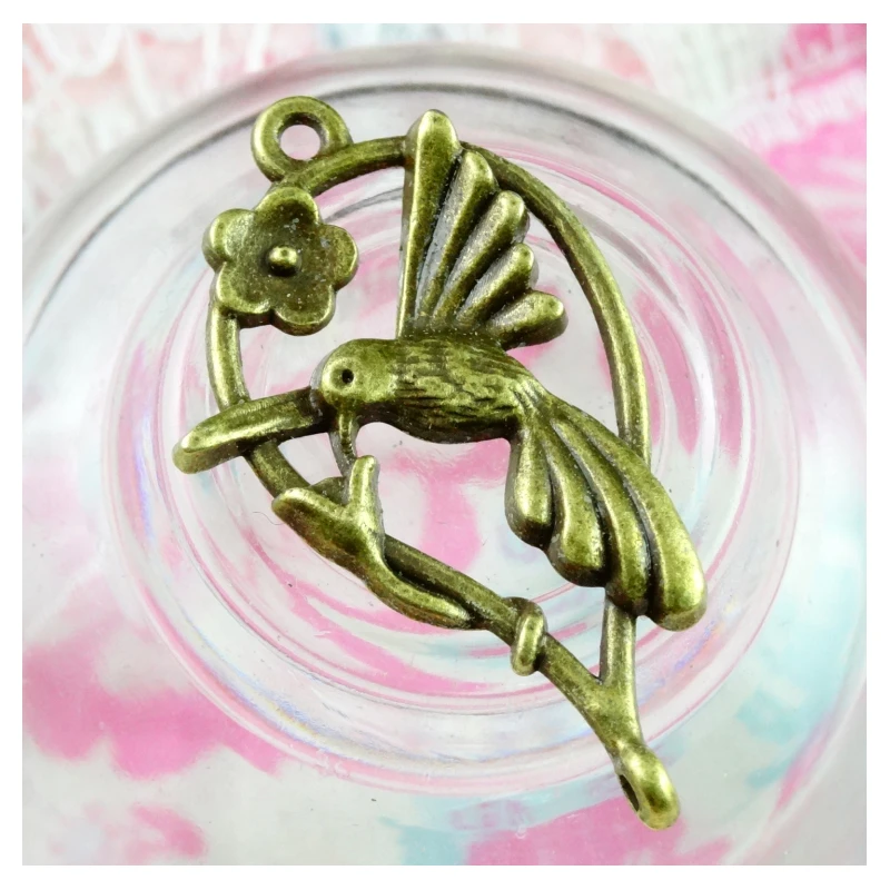 

40pcs Charms Bird Connector 35.5*20.6MM DIY Retro Jewelry accessories Antique Bronze Color Pendant