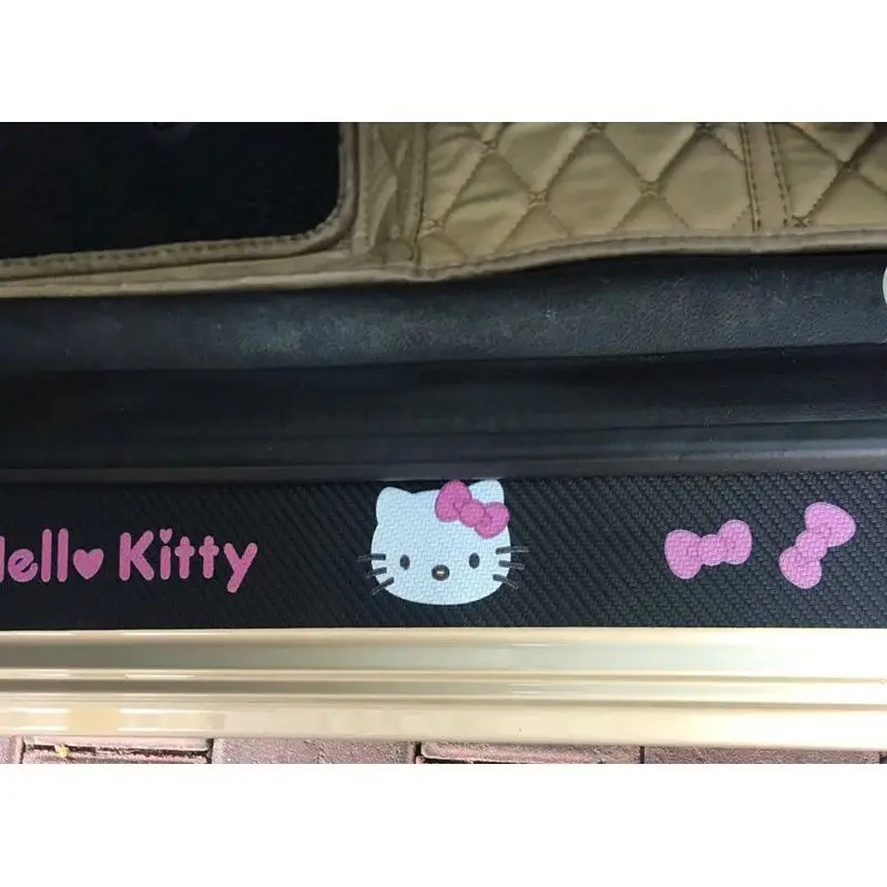 TAKARA TOMY Hello Kitty Car Threshold Strip Anti-Stepping Pedal Anti-dirty Decorative Strip Door Anti-collision Sticker