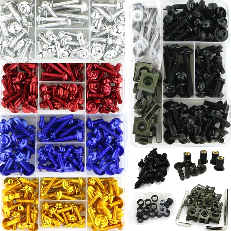 

Fit For ​GSR400 600 750 1000 ​GSX 750S Katana ​DL250 V-Strom 650 DL650 V-Strom Motorcycle Full Fairing Bolts Kit Fastener Screws