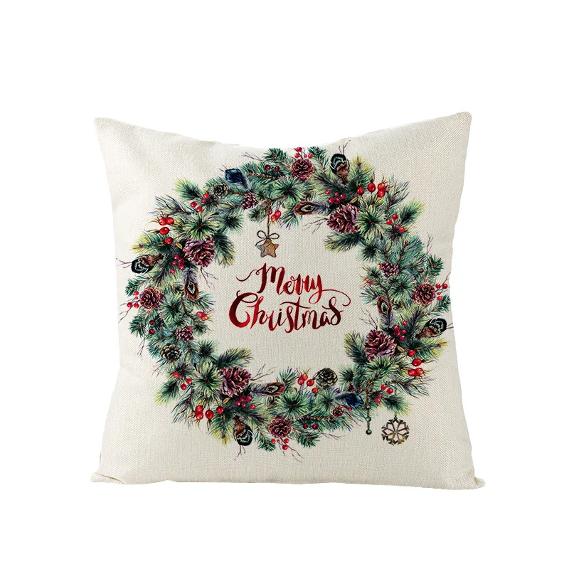 

2022 New Christmas Pillow Case Bedroom Cushion Cover Merry Christmas Pillowcase Christmas Printing Pillow Case Holiday adornment