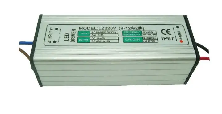 

fedex 50pcs 20W IP67 Waterproof Integrated LED Driver Power Supply Constant Current AC110-260V 600mA for 20W LED Bulb