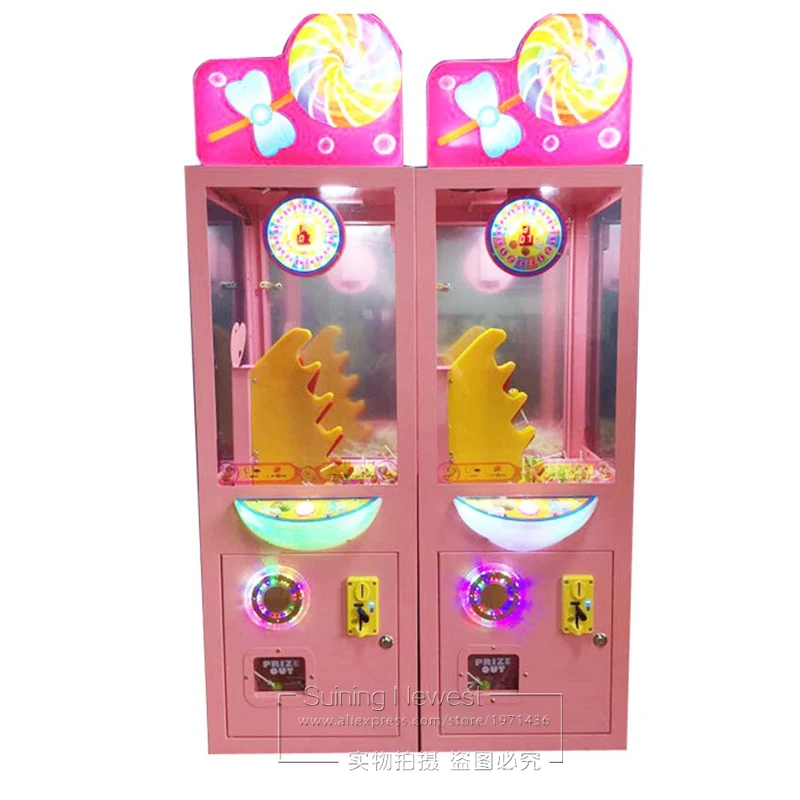 

Adults Kids Play Amusement Indoor Coin Operated Pink Mini Prize Gift Game Machine Children Lollipop Candy Vending Machine