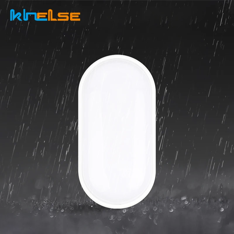 Outdoor LED Bulkhead Lamp Porch Wall Light 16W 20W Oval Wall Sconce Waterproof IP54 Moistureproof Bathroom 220V