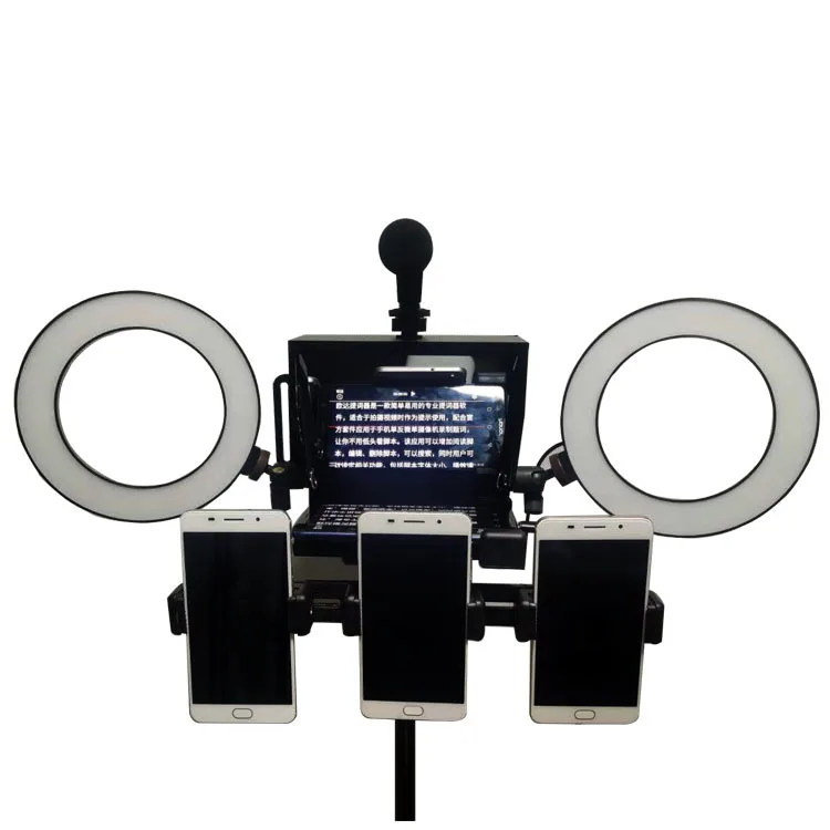 Mini Teleprompter Portable Inscriber Mobile Teleprompter Artifact Video With Remote Control for Phone and DSLR Recording