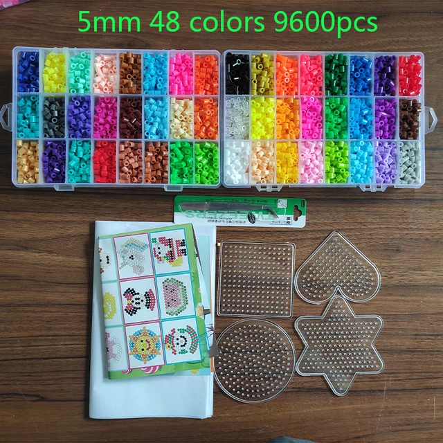 72/48 kolorów zestaw pudełek hama koraliki zabawka 2.6/5mm perler edukacyjne puzzle 3D dla dzieci diy zabawki bezpiecznik koraliki pegboard arkusze papier do prasowania
