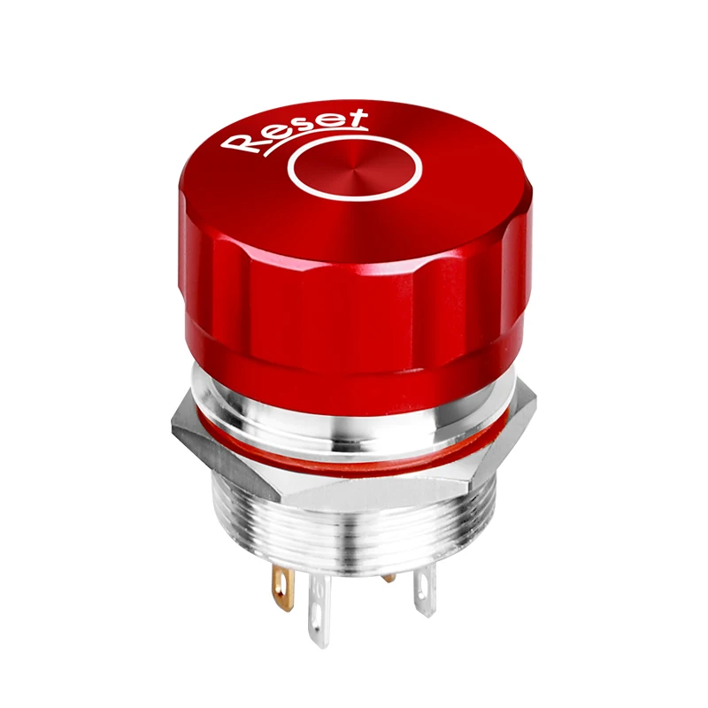 LANBOO 19mm Metal Mushroom emergency stop push button switch head waterproof IP65  Without LED