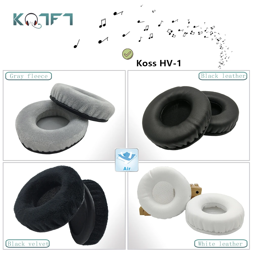 

KQTFT round flannel 1 Pair of Replacement Ear Pads for Koss HV-1 Headset EarPads Earmuff Cover Cushion Cups