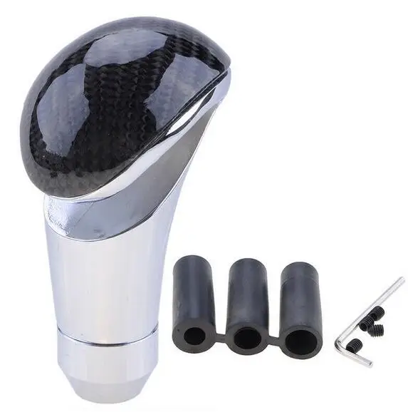 

Универсальная автомобильная черная алюминиевая ручная ручка переключения передач из углеродного волокна, ручка переключения передач, крышка, подходит для Honda Toyota Nissan Mitsubishi