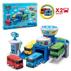 Set di autobus giocattolo per cartoni animati coreani parcheggio assemblato Garage City Bus Station modello di sede con 2 Mini Tayo Car Kids Gift