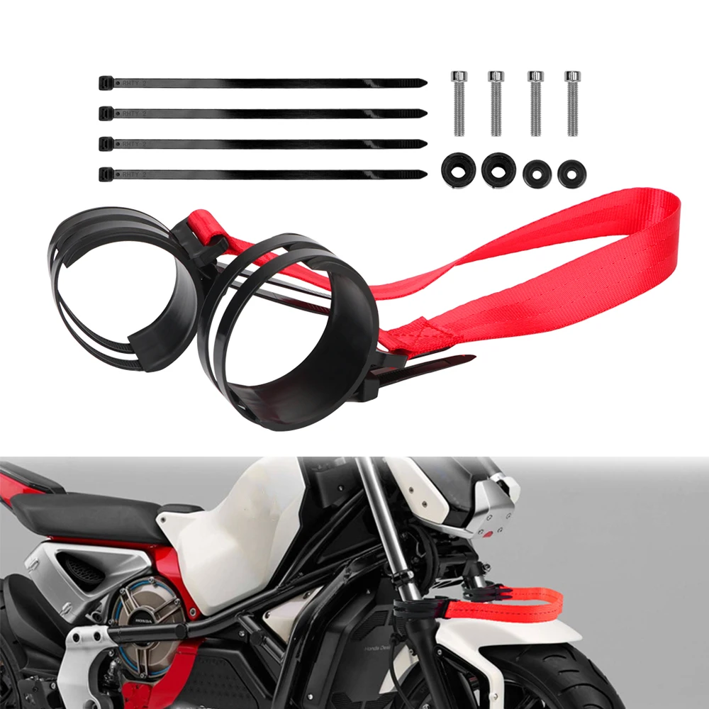 

Motorcycle Towing Straps Pull Sling Belt Holder Hooks Rescue Enduro Racing Pit Dirt Bike Accessories For 50-70mm Fork Pipe Seat