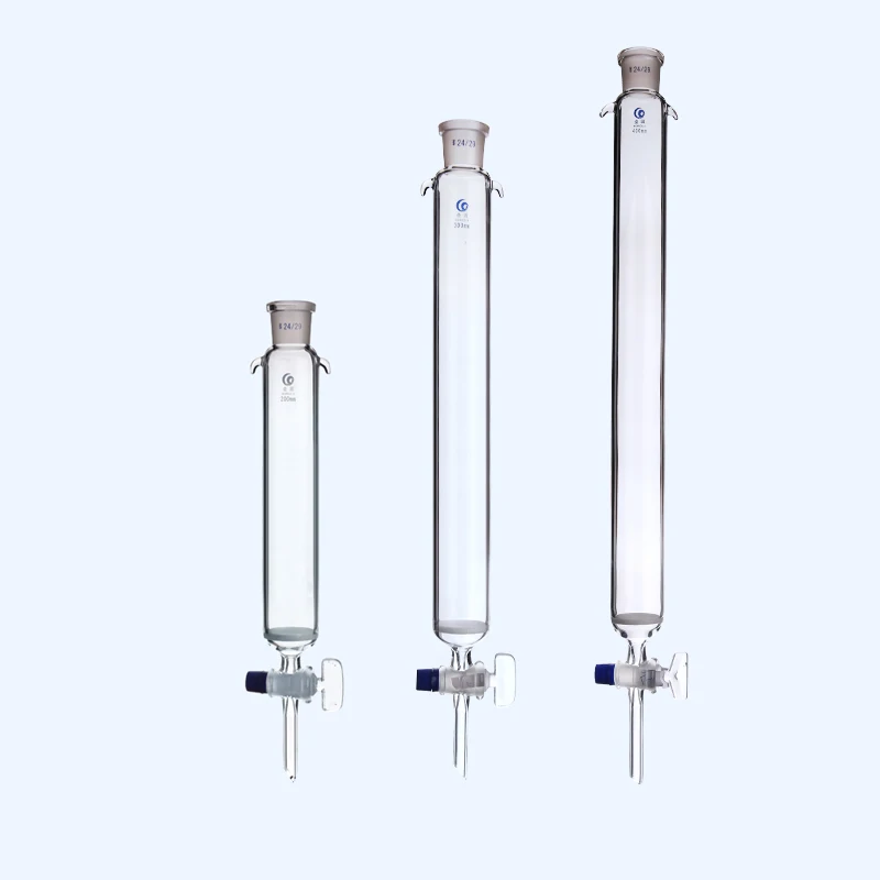 1pcs lab 24# glass sand core chromatography column with standard mouth and glass piston 16 22 30 40*200 300 400mm