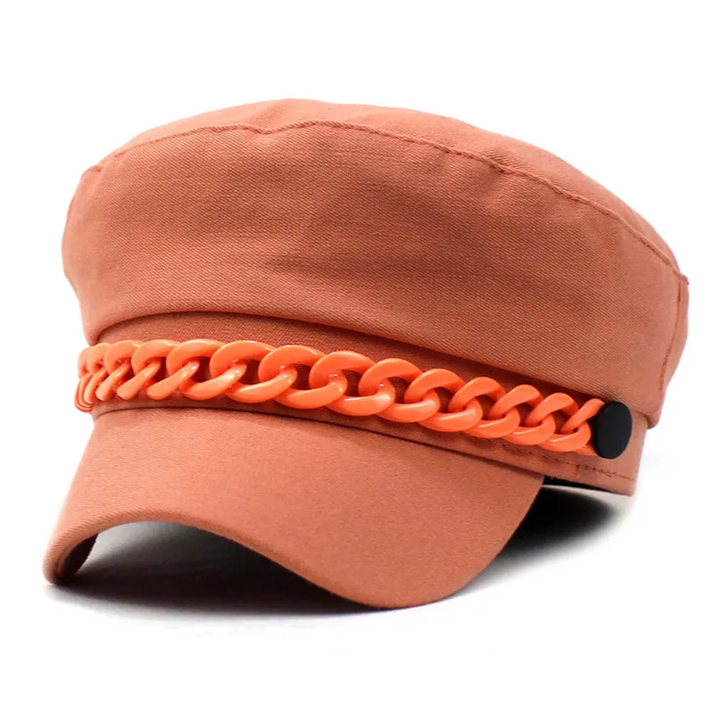 Boina de lengua de pato para mujer, gorro octogonal informal Simple, sombrero de pintor de Joker, 2021 algodón, Color sólido, otoño e invierno, 18