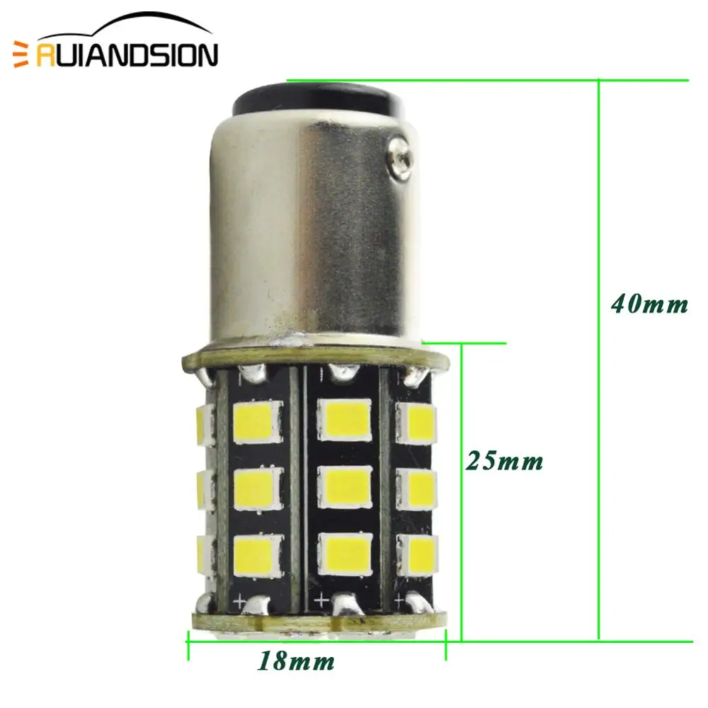 2Pcs 0.35A Auto LED 1157 BAY15D P21/5W BAZ15D 4W White/Red/Yellow 12V 24V P21/4W Car light 2835 33SMD Non-polarity Dual function