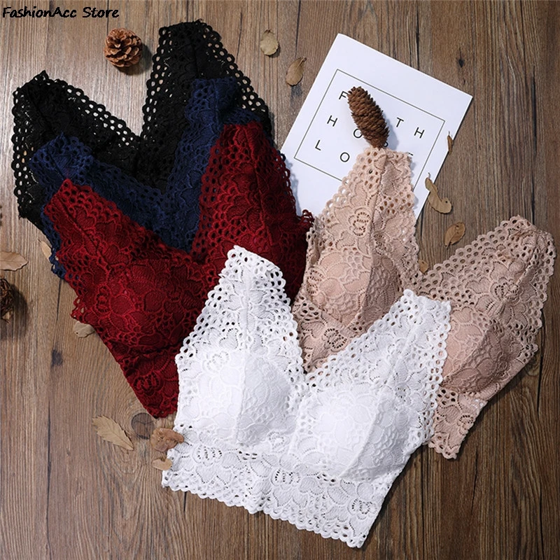 

New Fashion Ladies Big Size 3/4 Cup Lace Push Up Bra Black Bralette Deep V Women's Bras Underwear Lace Large Size Hot Selling