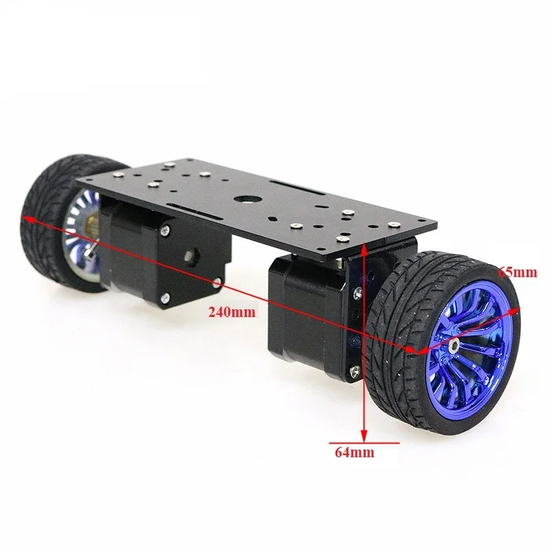 2WD Self-balancing Car Chassis Single/Double layers With 42 Stepper Motor/Aluminum Frame Two-wheel Balancing Smart Car Kit