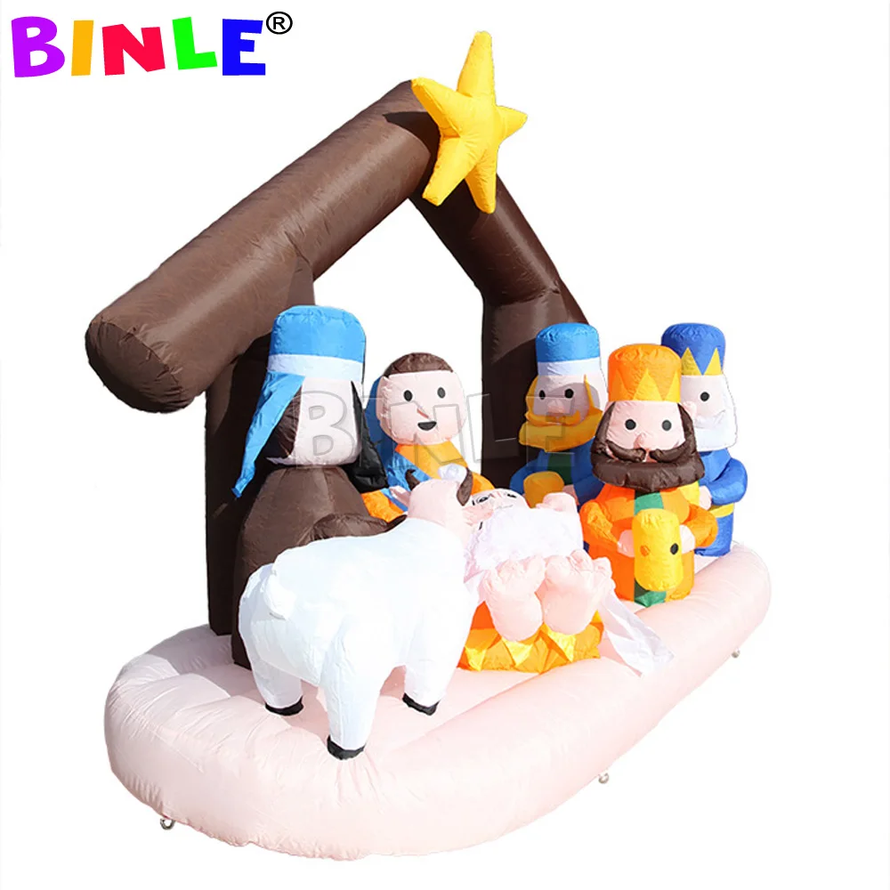 4mLong Giant Airblown Christmas Decoration Inflatable Nativity Scene with Three Kings