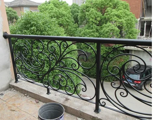 

China iron company fancy steel metal aluminium wrought iron balcony,iron railing,iron balustrades design hc-3