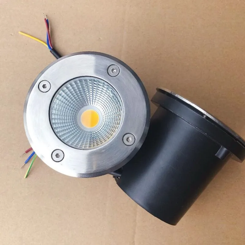 고출력 COB LED 지하 램프, 지하 통로, 매립된 마당 조경 조명, 조도 조절 AC85-265V, DC12V, 따뜻한 차가운 흰색, 15W