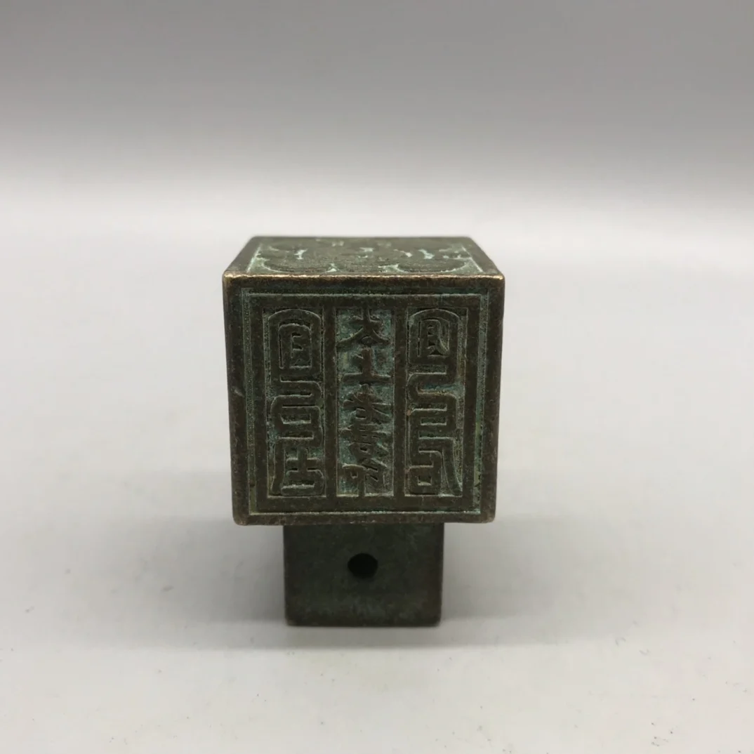 Antique Faceted Bronze Seal Small Ornament Table Decoration