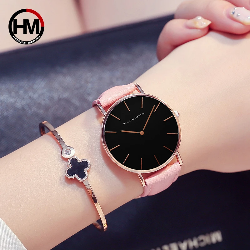 Brand Fashion Simple Japan Quartz Movement Watch Reloj Mujer Montre Femme Leather Strap Clock Women Analog Waterproof Wristwatch