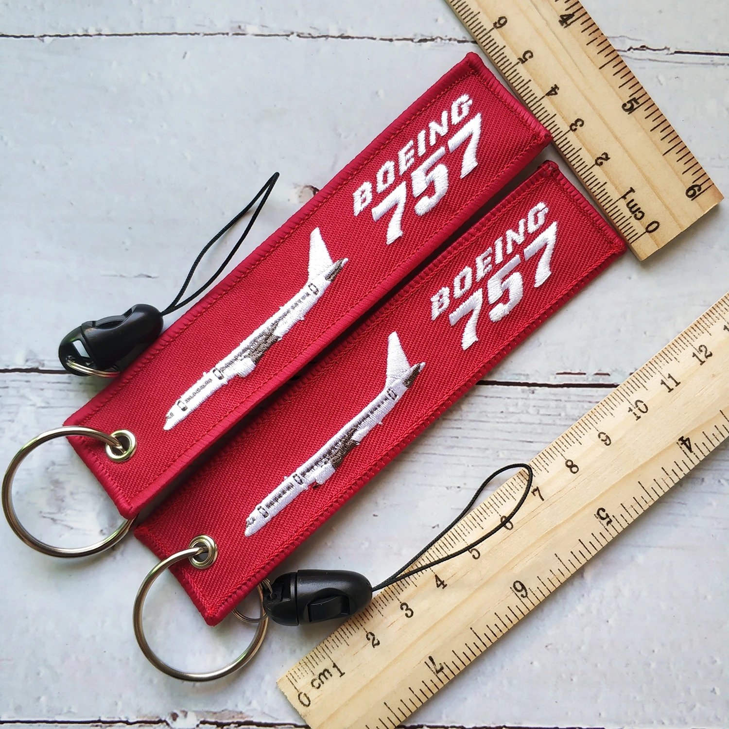 1 Set Rood Boeing 757 Vliegtuig Armband Telefoon Strap Borduren Keys Id Card Gym Bandjes Usb Badge Houder Voor Aviator kerstcadeau