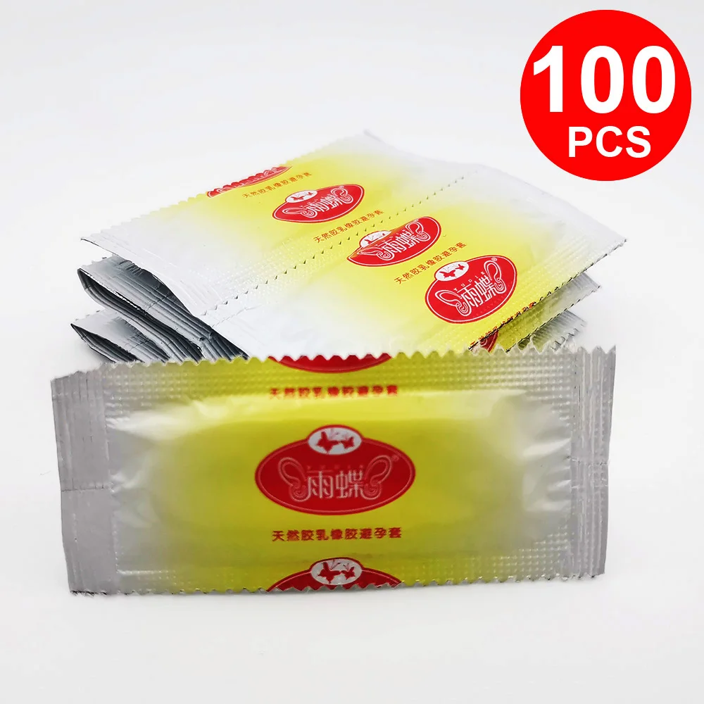 DTS Condoms 100 Pcs/Lots Natural Latex Condoms For Men Ultra Thin Penis Sleeve Cock Contraception Tools Adult Sex Toys